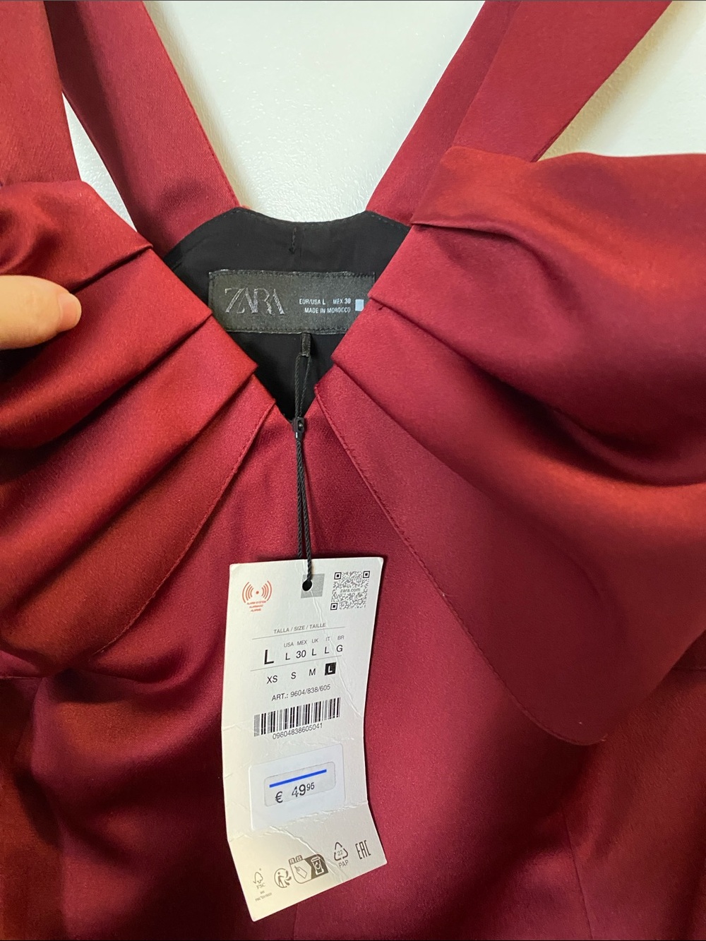 Zara Wine Sleeveless V-Neck Mini Dress with Side Tie - Picture 2 of 5